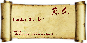 Roska Ottó névjegykártya